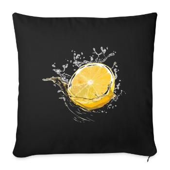 lemon - Sofa pillowcase 17,3'' x 17,3'' (45 x 45 cm) - black - Front