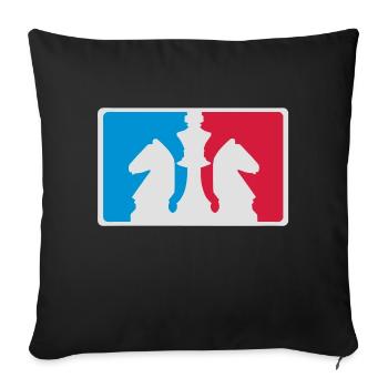 Disziplin Chess Logo - Sofa pillowcase 17,3'' x 17,3'' (45 x 45 cm) - black - Front