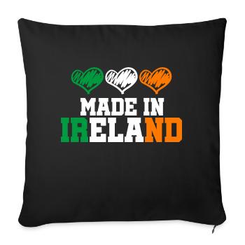 Made in Ireland Dublin Cloverleaf Made in Gift - Sofa pillowcase 17,3'' x 17,3'' (45 x 45 cm) - black - Front