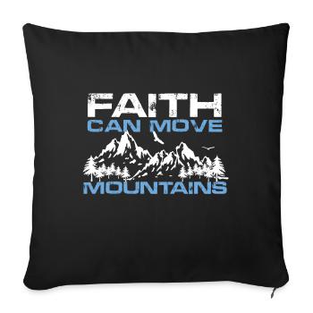 Move mountains - Sofa pillowcase 17,3'' x 17,3'' (45 x 45 cm) - black - Front