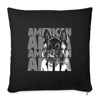 American Akita G - Sofa pillowcase 17,3'' x 17,3'' (45 x 45 cm) - black - Front