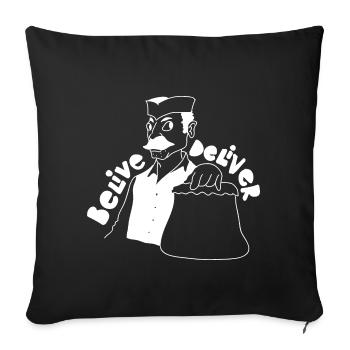 BELIVE DELIVER - Sofa pillowcase 17,3'' x 17,3'' (45 x 45 cm) - black - Front