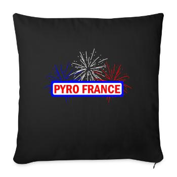 Pyro France Feuerwerk Pyrotechnik - Sofakissenbezug 45 x 45 cm - Schwarz - Vorne