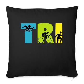 triathlon - Sofakissenbezug 45 x 45 cm - Schwarz - Vorne