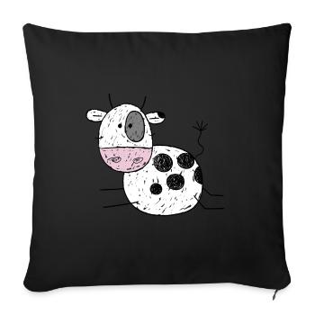 Drôle de vache BD I Enfants Cadeau I Kälbchen - Housse de coussin décorative 45 x 45 cm - noir - Devant