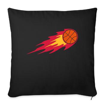 Basketball Fire Ball Logo - Sofa pillowcase 17,3'' x 17,3'' (45 x 45 cm) - black - Front