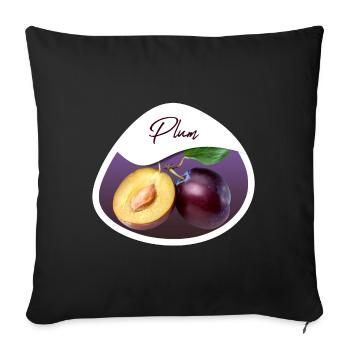 Plum - Sofa pillowcase 17,3'' x 17,3'' (45 x 45 cm) - black - Front