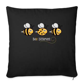 Be different - be yourself - Biene - Bee - 3C - Sofakissenbezug 45 x 45 cm - Schwarz - Vorne
