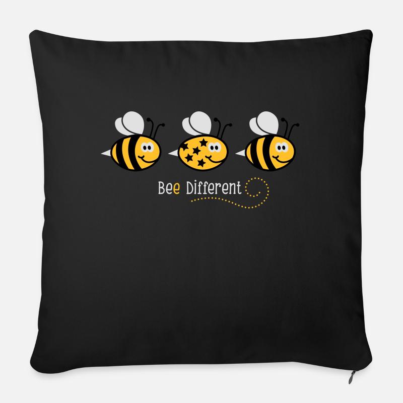 Be different - be yourself - Biene - Bee - 3C - Sofakissenbezug 45 x 45 cm - Schwarz