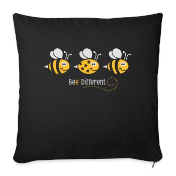 Be different - be yourself - Biene - Bee - 2C - Sofakissenbezug 45 x 45 cm - Schwarz - Vorne