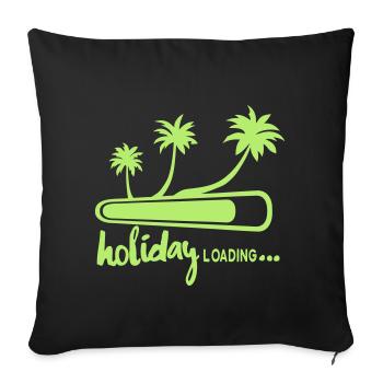 holiday loading citation palmier vacances 5 - Housse de coussin décorative 45 x 45 cm - noir - Devant