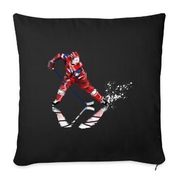 hockey - Housse de coussin décorative 45 x 45 cm - noir - Devant