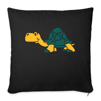 Old small cartoon turtle - Sofa pillowcase 17,3'' x 17,3'' (45 x 45 cm) - black - Front