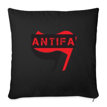 ANTIFA FLAGGE FLAGGEN - Sofakissenbezug 45 x 45 cm - Schwarz - Vorne