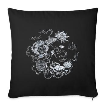 Chinese Tattoo Dragon - Sofa pillowcase 17,3'' x 17,3'' (45 x 45 cm) - black - Front