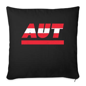 Austria flag flag AUT - Sofa pillowcase 17,3'' x 17,3'' (45 x 45 cm) - black - Front
