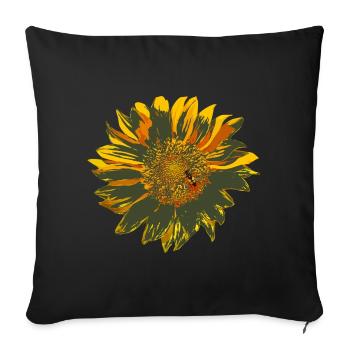 sonnenblume - Sofakissenbezug 45 x 45 cm - Schwarz - Vorne