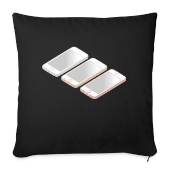 new smart phone - Housse de coussin décorative 45 x 45 cm - noir - Devant