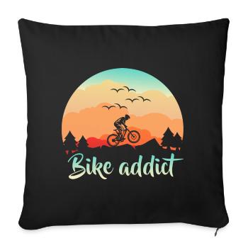 Silhouette de vélo de vélo de montagne drôle - Housse de coussin décorative 45 x 45 cm - noir - Devant