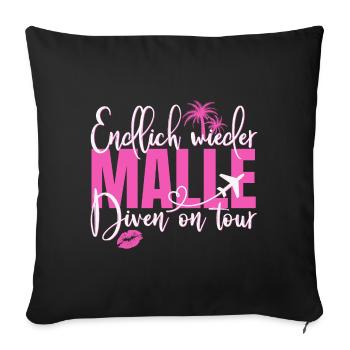 Mallorca Spruch Endlich Wieder Malle Diven On Tour - Sofakissenbezug 45 x 45 cm - Schwarz - Vorne