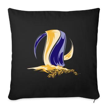 Symbole de l’équipe de volleyball de plage Couleurs du logo Sable - Housse de coussin décorative 45 x 45 cm - noir - Devant