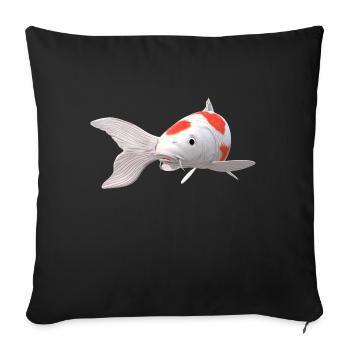 3D Koi - Sofa pillowcase 17,3'' x 17,3'' (45 x 45 cm) - black - Front