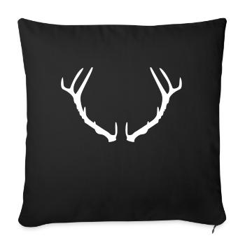 Geweih Hirsch Weis - Sofakissenbezug 45 x 45 cm - Schwarz - Vorne