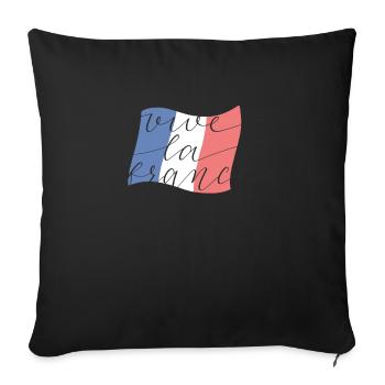 France France lives the French - Sofa pillowcase 17,3'' x 17,3'' (45 x 45 cm) - black - Front