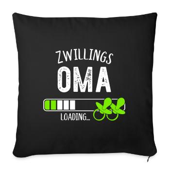 Zwillingsoma Loading Oma Großmutter Zwillinge - Sofakissenbezug 45 x 45 cm - Schwarz - Vorne
