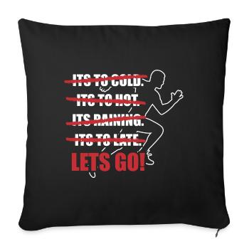 Running Motivation Tally List Let's go sport - Sofa pillowcase 17,3'' x 17,3'' (45 x 45 cm) - black - Front