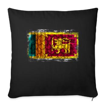 Sri Lanka Flagge mit Federn - Sofakissenbezug 45 x 45 cm - Schwarz - Vorne