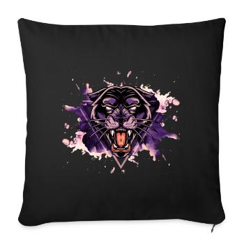 Panther Panter Purple Black Splash Predator Animal - Sofa pillowcase 17,3'' x 17,3'' (45 x 45 cm) - black - Front