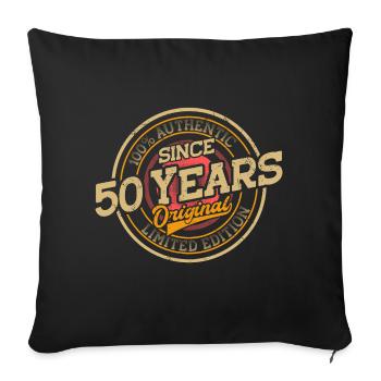 50. Geburtstag Original 50 Jahre Geschenk - Sofakissenbezug 45 x 45 cm - Schwarz - Vorne