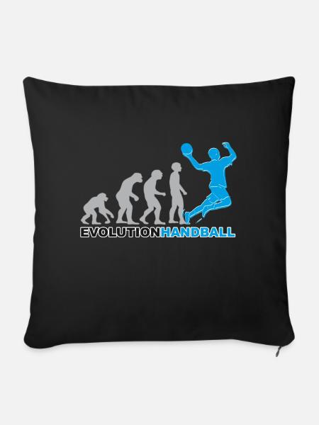 Handball, Handballer, Evolution - Sofakissenbezug 45 x 45 cm - Schwarz