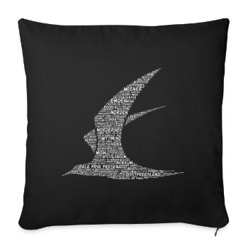 East Frisia in words - Sofa pillowcase 17,3'' x 17,3'' (45 x 45 cm) - black - Front