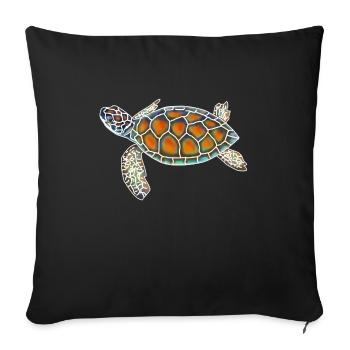tortue d'eau - Housse de coussin décorative 45 x 45 cm - noir - Devant