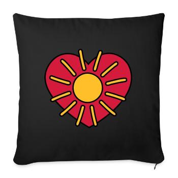 Sun sunshine - soleil - Sofa pillowcase 17,3'' x 17,3'' (45 x 45 cm) - black - Front