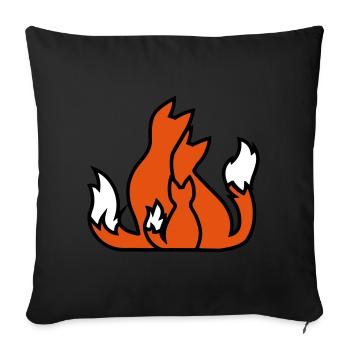 Fox family fox family gift idea gift idea - Sofa pillowcase 17,3'' x 17,3'' (45 x 45 cm) - black - Front