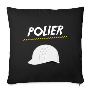 Polier - Sofakissenbezug 45 x 45 cm - Schwarz - Vorne