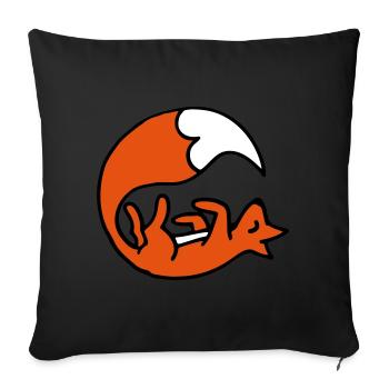 Cute playing fox - Niedlicher spielender Fuchs - Sofa pillowcase 17,3'' x 17,3'' (45 x 45 cm) - black - Front