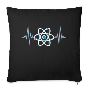 Heartbeat atom pulse - Sofa pillowcase 17,3'' x 17,3'' (45 x 45 cm) - black - Front
