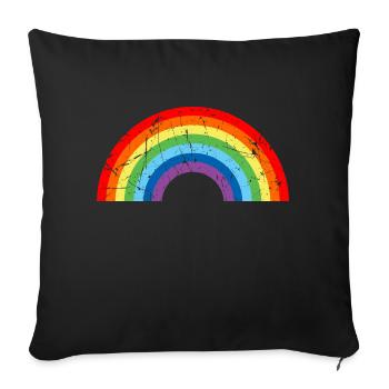arc en ciel - Housse de coussin décorative 45 x 45 cm - noir - Devant