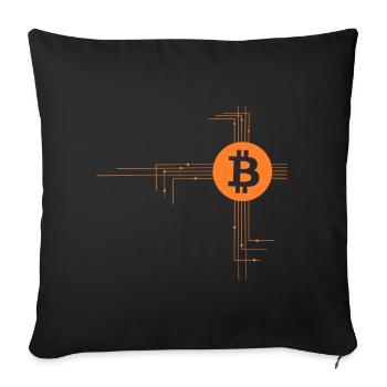Bitcoin - Housse de coussin décorative 45 x 45 cm - noir - Devant