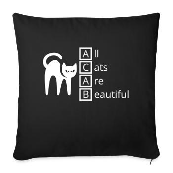 All Cats Are Beautiful (ACAB) Activisme Anarchy - Housse de coussin décorative 45 x 45 cm - noir - Devant