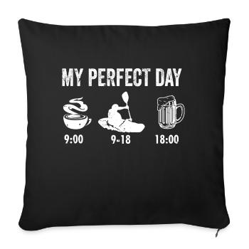 Kayak design for canoeists or rowing training - Sofa pillowcase 17,3'' x 17,3'' (45 x 45 cm) - black - Front