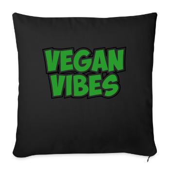 Vegan VIBES - Housse de coussin décorative 45 x 45 cm - noir - Devant