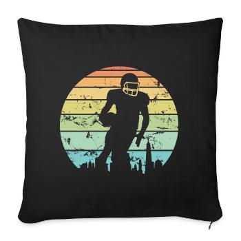 Cadeau vintage de joueurs de football pour les hommes femmes et enfants - Housse de coussin décorative 45 x 45 cm - noir - Devant