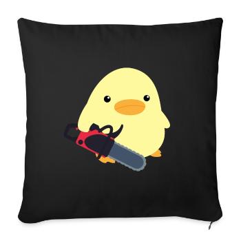 Duck with chainsaw meme chick gift idea chicken - Sofa pillowcase 17,3'' x 17,3'' (45 x 45 cm) - black - Front