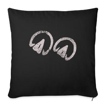 Barhuf chevaux Empreintes de sabots Drôles d’idée cadeau - Housse de coussin décorative 45 x 45 cm - noir - Devant