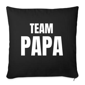 Team Papa pour la fête des pères - Housse de coussin décorative 45 x 45 cm - noir - Devant
